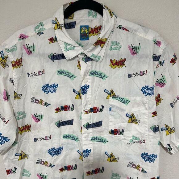Bored Teenager Mens Multicolor Cotton Bored Bummer Button Up‎ Shirt Size Large - Picture 2 of 6